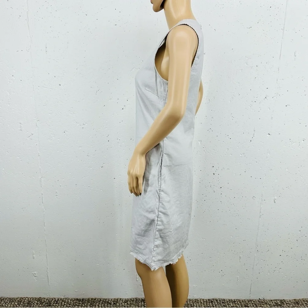 Level 99 Women's size Small Frost Gray Linen Blend Dress